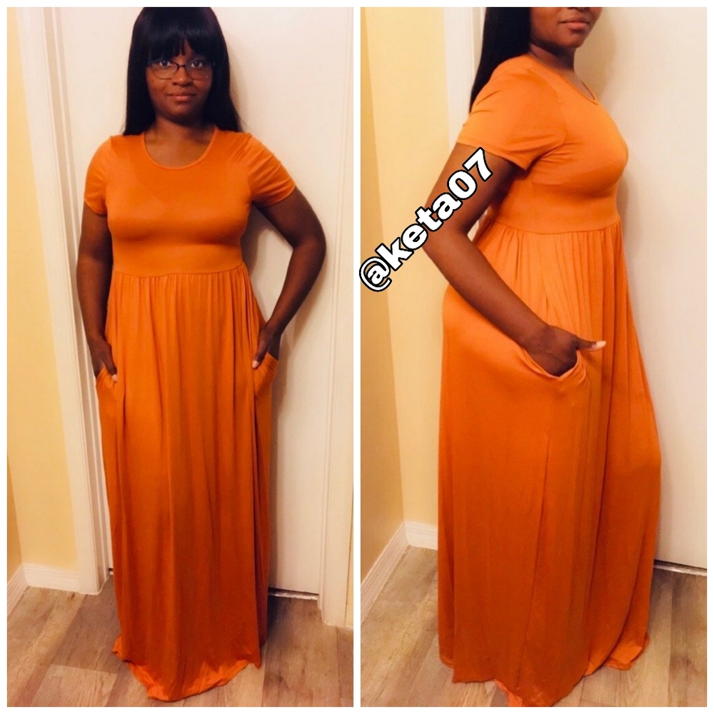 Long Maxi Dress - Rust